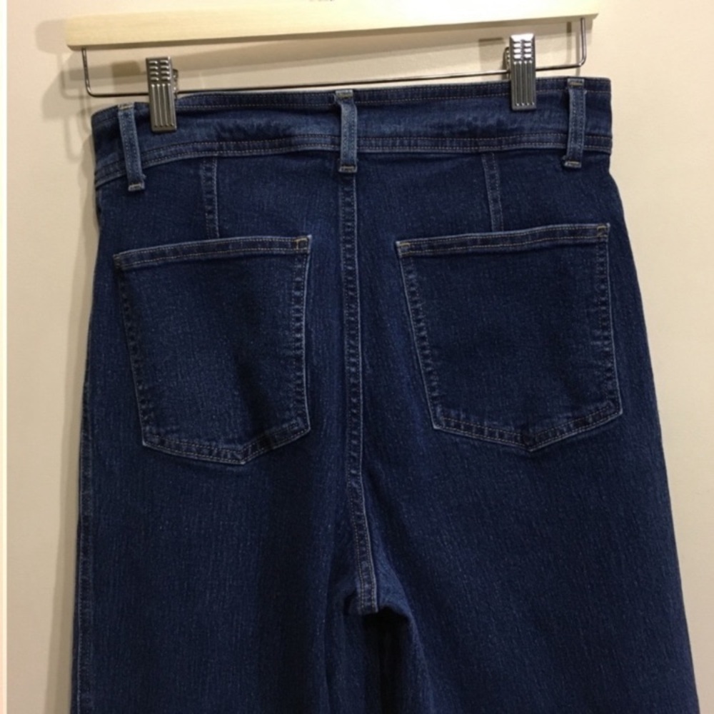 H&M Size 10 High Rise Wide Leg Crop Denim Jeans Medium Wash - Picture 2 of 8
